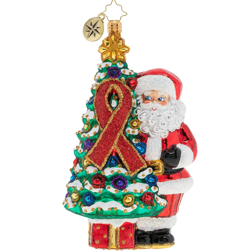 Santas^Christopher Radko Radko Aids Awareness Christmas Tree, 1020034,