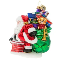 Santas^Christopher Radko Radko Sneaking Down The Chimney!, 1019868,