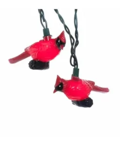 Kurt S Adler Red Cardinal Novelty Light Set 10/ Light Plastic, Ul0676 Outlet