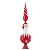 Glass^Kurt S Adler Red Santa Un-Lit Glass Treetop, Gg0676, Kurt Adler