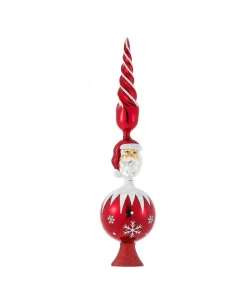 Glass^Kurt S Adler Red Santa Un-Lit Glass Treetop, Gg0676, Kurt Adler