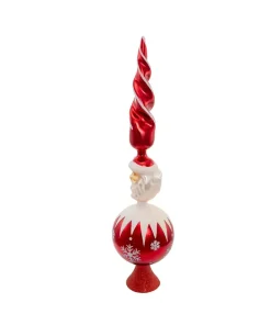 Glass^Kurt S Adler Red Santa Un-Lit Glass Treetop, Gg0676, Kurt Adler