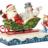Santas^Enesco Santa Frosty The Snowman And Karen Sleigh