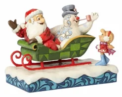 Santas^Enesco Santa Frosty The Snowman And Karen Sleigh