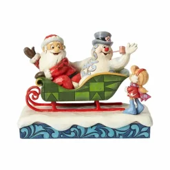 Santas^Enesco Santa Frosty The Snowman And Karen Sleigh