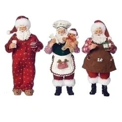 Clothtique/Fabriche Santas^Roman Santa In Charming Traditional Outfits , 3 Asst, 133848,