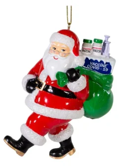 Resin^Kurt S Adler Santa Vaccine Ornament, A2129, Kurt Adler