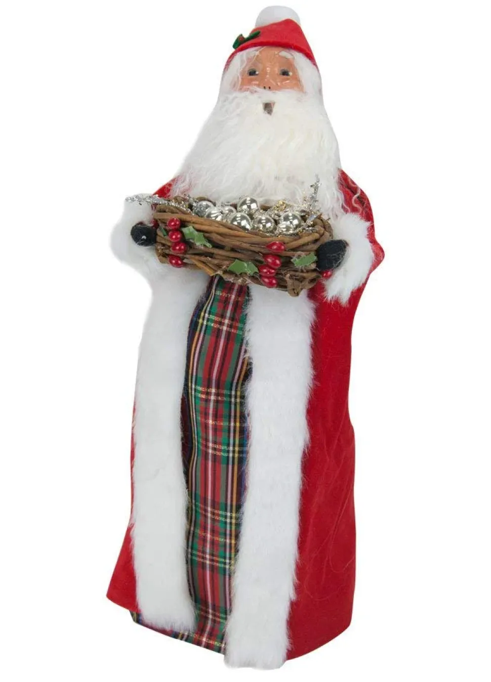Santas^Byers Choice Santa With Silver Balls, , Zms280