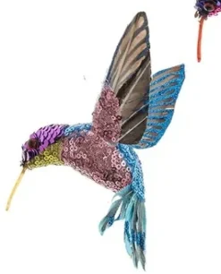 Resin^Kurt S Adler Sequined Hummingbird Ornament, 3 Assorted, C0804, Kurt Adler