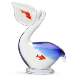 Glass^Dynasty Glass Small Pelican With Fish