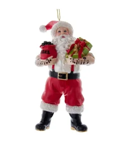 Resin^Kurt S Adler Tattoo Santa Ornament, E0674, Kurt Adler