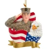 Resin^Kurt S Adler U.S. Army®, Soldier, Flag, Eagle Ornament For Personalization, Am2201, Kurt Adler