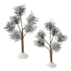 Department 56 Va, Silver Sparkle Pines, Set Of 2, 4051956, Store