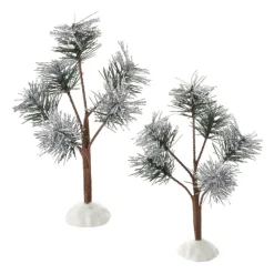 Department 56 Va, Silver Sparkle Pines, Set Of 2, 4051956, Store