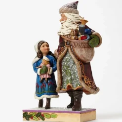 Santas^Enesco Victorian Santa Walking With Child