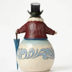 Resin^Enesco Victorian Snowman With Umbrella