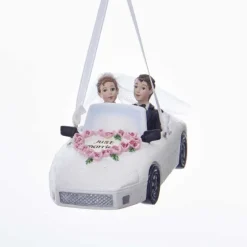 Kurt S Adler Wedding Couple In Car Ornament, Personalization, C7619 Best Sale