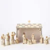 Resin^Enesco White Woodland 8 Pc Nativity