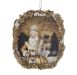 Resin^Kurt S Adler Winter Woods Santa Frame Ornaments, C7662