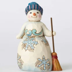 Resin^Enesco Wonderland Pint Snowman /Broom