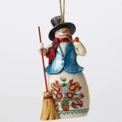 Enesco Wonderland Snowman/Broom Ornament Discount