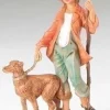 Fontanini Zachariah Villager W/Dog, 5", , 52582 Hot